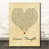 Dan Hill Never Thought Vintage Heart Song Lyric Wall Art Canvas Framed Print