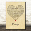Dave Matthews Band Mercy Vintage Heart Song Lyric Wall Art Canvas Framed Print