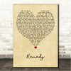 Dimension Remedy Vintage Heart Song Lyric Wall Art Canvas Framed Print