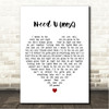 Duke Dumont Need U (100%) White Heart Song Lyric Wall Art Canvas Framed Print