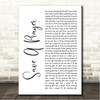 Duran Duran Save A Prayer White Script Song Lyric Wall Art Canvas Framed Print