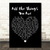 Ella Fitzgerald All the Things You Are Black Heart Song Lyric Wall Art Canvas Framed Print