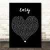 Ella Mai Easy Black Heart Song Lyric Wall Art Canvas Framed Print
