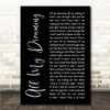 Emma Russack All My Dreaming Black Script Song Lyric Wall Art Canvas Framed Print