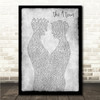 Ed Sheeran The A Team Gay Couple Two Men Dancing Grey Song Lyric Wall Art Canvas Framed Print