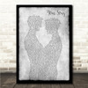 Elton John Your Song Gay Couple Two Men Dancing Grey Song Lyric Wall Art Canvas Framed Print