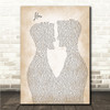 Enrique Iglesias Hero Two Men Gay Couple Wedding Song Lyric Wall Art Canvas Framed Print
