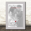 Elvis Presley Can't Help Falling In Love Grey Border Wedding Photo First Dance Song Lyric Wall Art Canvas Framed Print