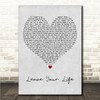 Ed Sheeran Leave Your Life Grey Heart Song Lyric Wall Art Canvas Framed Print