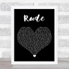 MAGIC Rude Black Heart Song Lyric Quote Music Print