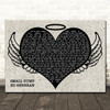 Ed Sheeran Small Bump Heart Angel Wings Halo Memorial Song Lyric Wall Art Canvas Framed Print