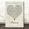 Etana Blessing Script Heart Song Lyric Wall Art Canvas Framed Print