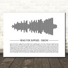 Elbow Head for Supplies Sound Wave Minimal Song Lyric Wall Art Canvas Framed Print