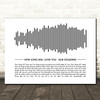 Ellie Goulding How Long Will I Love You Sound Wave Minimal Song Lyric Wall Art Canvas Framed Print
