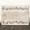 Elton John Tiny Dancer Vintage Music Notes Script Song Lyric Wall Art Canvas Framed Print