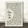 Evanescence Taking Over Me Vintage Script Song Lyric Wall Art Canvas Framed Print