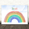 Ed Sheeran Boat Watercolour Rainbow & Clouds Song Lyric Wall Art Canvas Framed Print