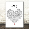 Ella Mai Easy White Heart Song Lyric Wall Art Canvas Framed Print