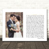 Elvis Presley An American Trilogy White Landscape Script Rectangle Wedding Photo Song Lyric Wall Art Canvas Framed Print