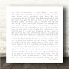 Ed Sheeran Tenerife Sea White Square Simple Script Song Lyric Wall Art Canvas Framed Print