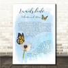 Fleetwood Mac Landslide Butterfly & Dandelion Blue Song Lyric Wall Art Canvas Framed Print