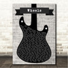 Foo Fighters Wheels Electric Guitar Music Script Song Lyric Wall Art Canvas Framed Print