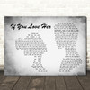 Forest Blakk If You Love Her feat. Meghan Trainor Man Lady Couple Grey Song Lyric Wall Art Canvas Framed Print