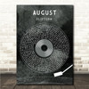 flipturn August Grunge Grey Vinyl Record Song Lyric Wall Art Canvas Framed Print