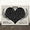 Frank Patterson Danny Boy Heart Angel Wings Halo Memorial Song Lyric Wall Art Canvas Framed Print