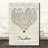 Feeder Tender Script Heart Song Lyric Wall Art Canvas Framed Print