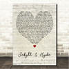 Five Finger Death Punch Jekyll and Hyde Script Heart Song Lyric Wall Art Canvas Framed Print