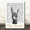Florence + the Machine The Bomb Sketch Rock Fist Song Lyric Wall Art Canvas Framed Print