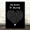 Gene Pitney Im Gonna Be Strong Black Heart Song Lyric Wall Art Canvas Framed Print