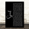 Godsmack Speak Black Script Song Lyric Wall Art Canvas Framed Print