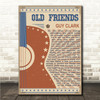 Guy Clark Old Friends Country Western Festival Guitar Song Lyric Wall Art Canvas Framed Print