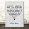 Gaz Coombes This Love Grey Heart Song Lyric Wall Art Canvas Framed Print