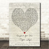 George Ezra Anyone for You (Tiger Lily) Script Heart Song Lyric Wall Art Canvas Framed Print