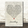 Godsmack Someday Script Heart Song Lyric Wall Art Canvas Framed Print