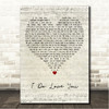 GQ I Do Love You Script Heart Song Lyric Wall Art Canvas Framed Print