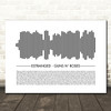 Guns N' Roses Estranged Sound Wave Minimal Song Lyric Wall Art Canvas Framed Print