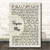 Gregory Alan Isakov Virginia May Vintage Script Song Lyric Wall Art Canvas Framed Print