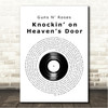 Guns N Roses Knockin on Heavens Door Vinyl Record Song Lyric Wall Art Canvas Framed Print