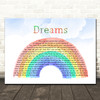 Gabrielle Dreams Watercolour Rainbow & Clouds Song Lyric Wall Art Canvas Framed Print
