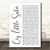 Gerard McMahon Cry Little Sister White Script Song Lyric Wall Art Canvas Framed Print
