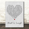 Hillsong Worship Christ Is Enough Grey Heart Song Lyric Wall Art Canvas Framed Print