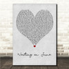 Holly Williams Waiting on June Grey Heart Song Lyric Wall Art Canvas Framed Print