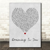 Hybrid Minds Drowning In You Grey Heart Song Lyric Wall Art Canvas Framed Print