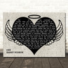 Harry Nilsson One Heart Angel Wings Halo Memorial Song Lyric Wall Art Canvas Framed Print