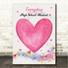 High School Musical Everyday Pink Heart Colourful Music Notes Song Lyric Wall Art Canvas Framed Print