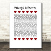 Heatwave Always And Forever Red Hearts In Row Song Lyric Wall Art Canvas Framed Print